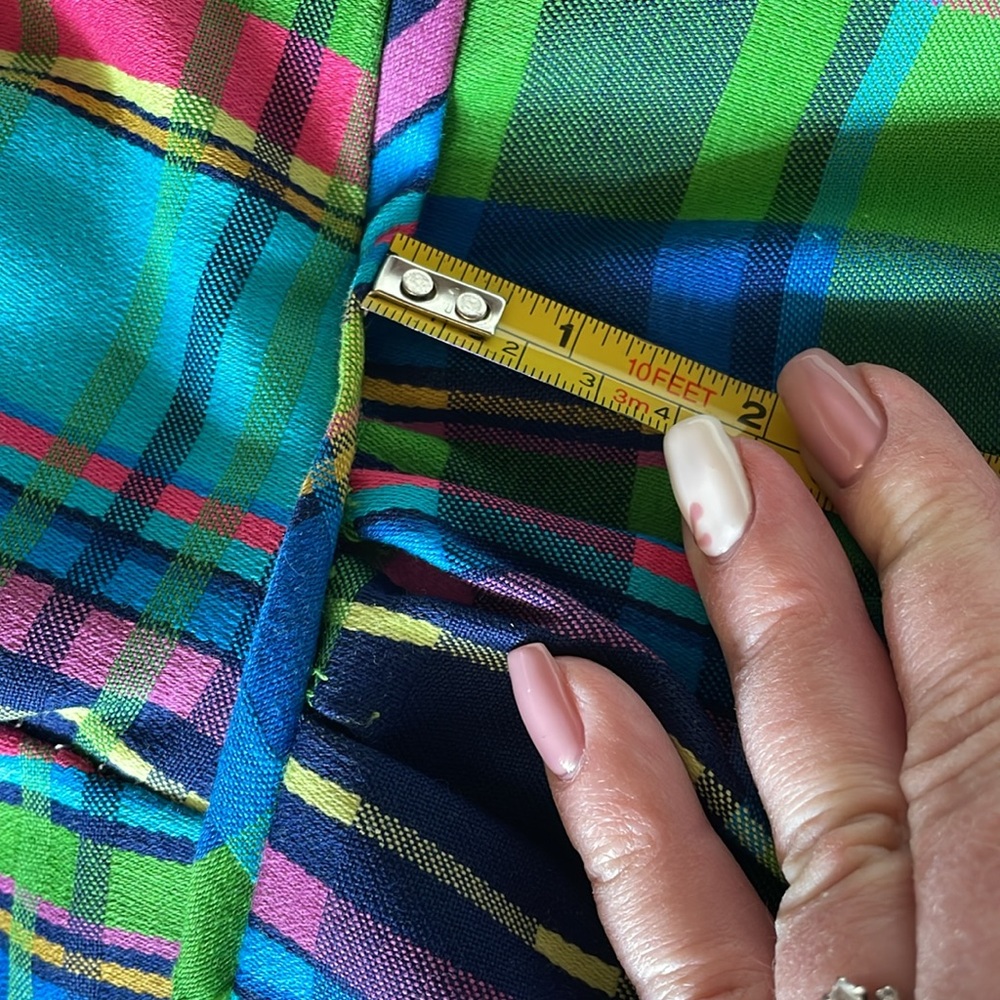 Vintage Plaid 1970’s Mod High Collar Puff Sleeve Long Dress Size Small - Picture 12 of 14